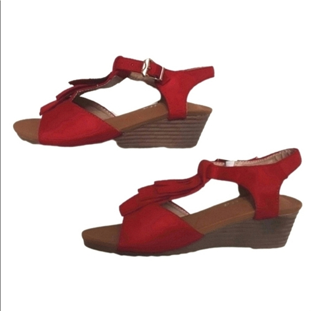 Lucita Red Fringe Sandals Womens Size 7 - Picture 3 of 12